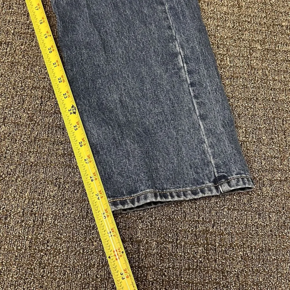 Levis 505 Jeans Mens Size‎ 38x30 Blue Denim Classic Fit Outerwear FLAWS - Picture 6 of 7